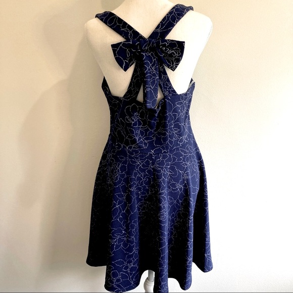 Row A Navy, Silver Pullover Sleeveless Party Dress - Picture 1 of 6